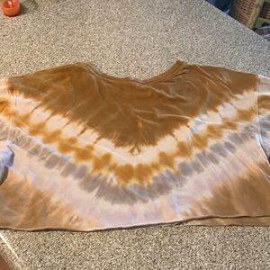 Wild Fable Tie-Dye Corp-Top Size M Brown grey light purple white orange